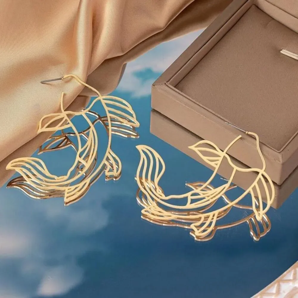 3for$20 2pcs/Set Lucky Fish Shaped Earrings, Symbolizing Fortune And Wealth